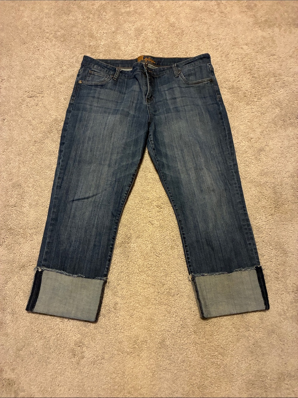 Classic Dark Blue Cuffed Women’s Jeans